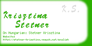 krisztina stetner business card